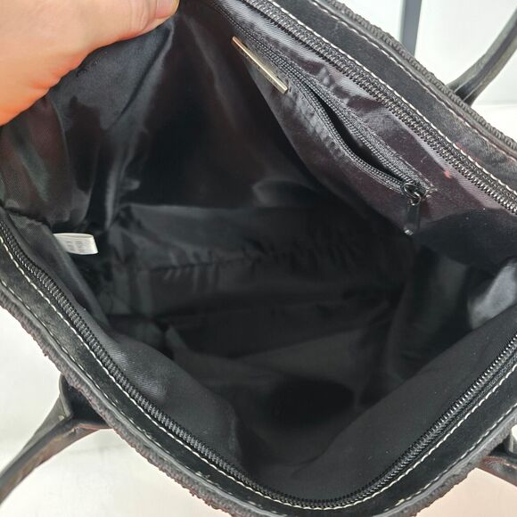 The Sak Tote Black Woven Zipper Closure Double Handles 16" x 12" x 5" - Picture 4 of 15